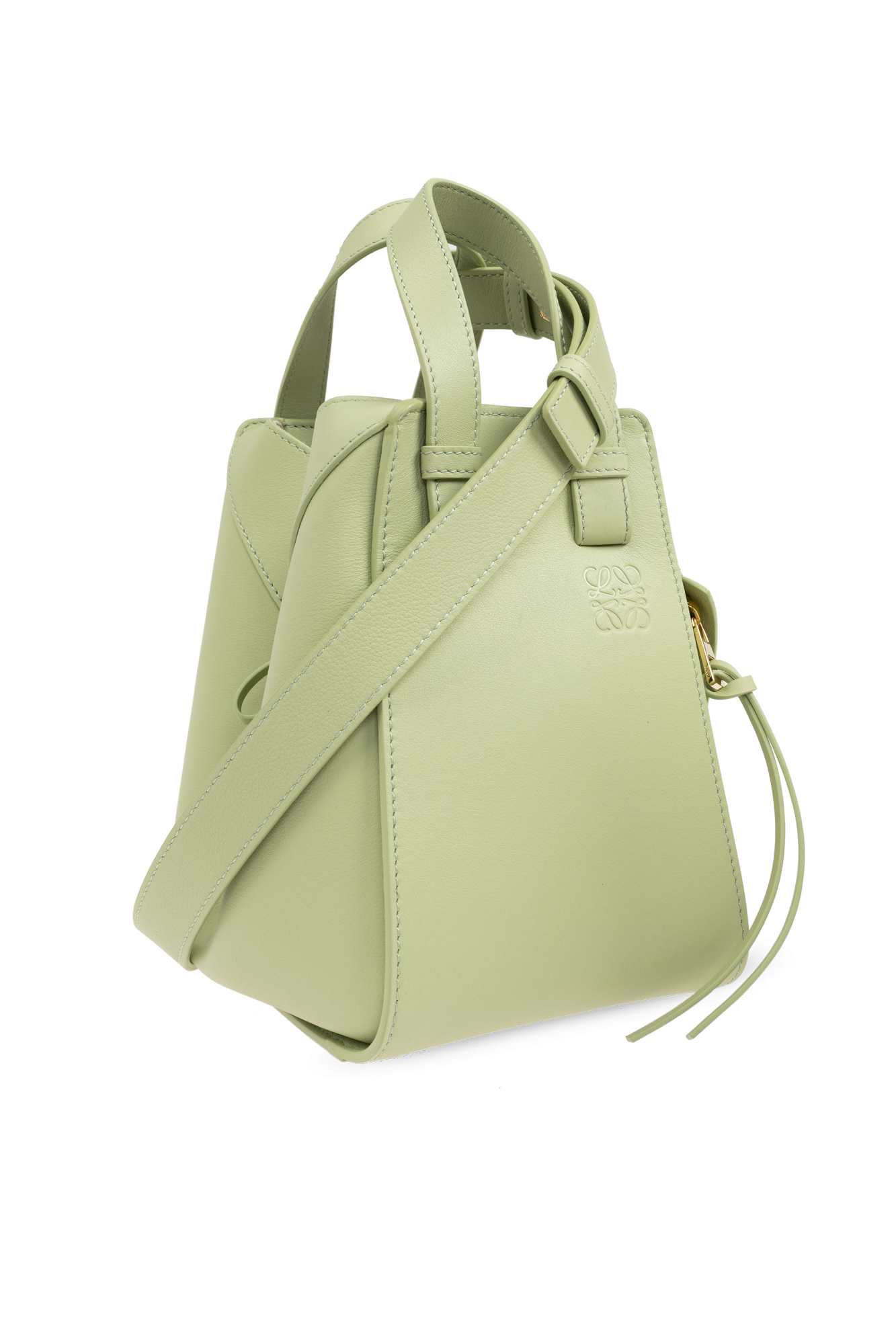 【LOEWE】Hammock Compact Bag in Light Pear Compact Hammock bag in classic calfskin Green - LOEWE